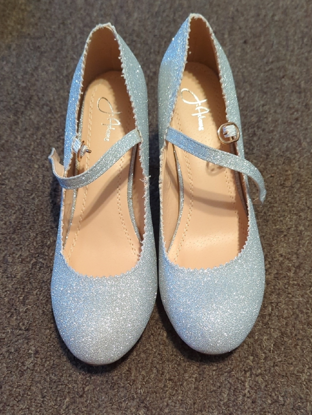 J.Adams Silver Glitter Heels